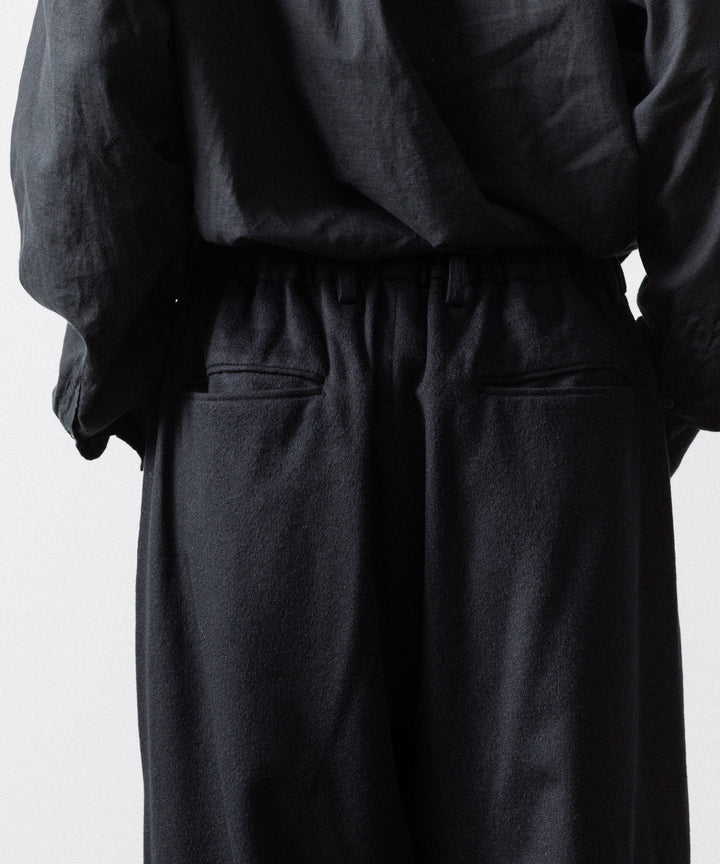 ssstein(シュタイン)のW/CA BEAVER EASY WIDE TROUSERS - BLACKの公式通販サイトsession福岡セレクトショップ