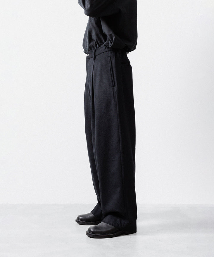 ssstein(シュタイン)のW/CA BEAVER EASY WIDE TROUSERS - BLACKの公式通販サイトsession福岡セレクトショップ