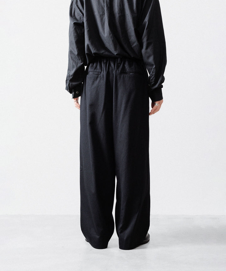 ssstein(シュタイン)のW/CA BEAVER EASY WIDE TROUSERS - BLACKの公式通販サイトsession福岡セレクトショップ