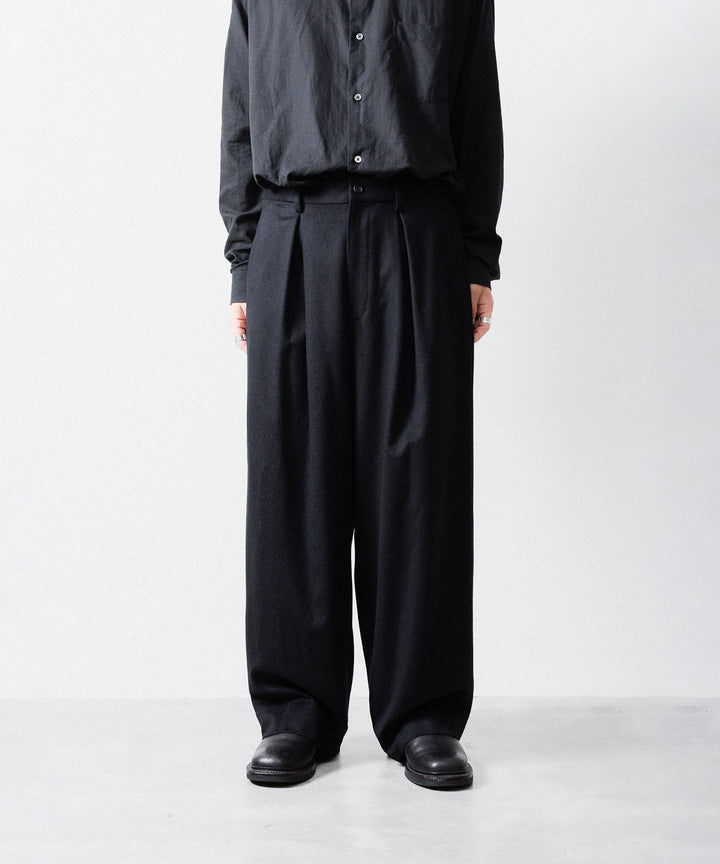ssstein(シュタイン)のW/CA BEAVER EASY WIDE TROUSERS - BLACKの公式通販サイトsession福岡セレクトショップ