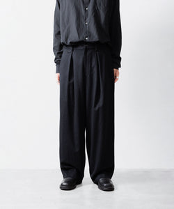 ssstein / シュタイン】W/CA BEAVER EASY WIDE TROUSERS - BLACK