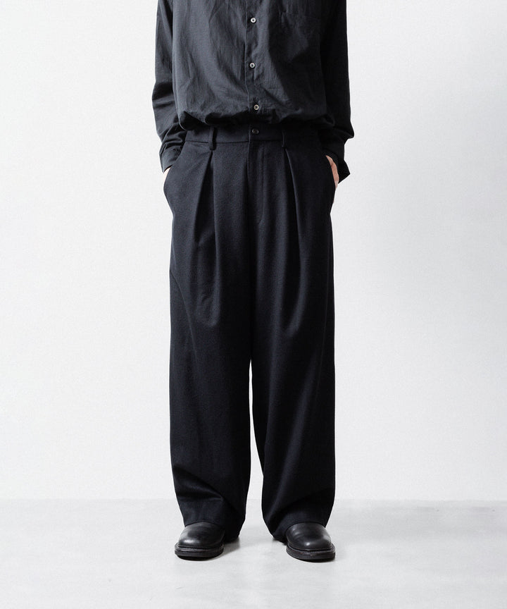 ssstein(シュタイン)のW/CA BEAVER EASY WIDE TROUSERS - BLACKの公式通販サイトsession福岡セレクトショップ