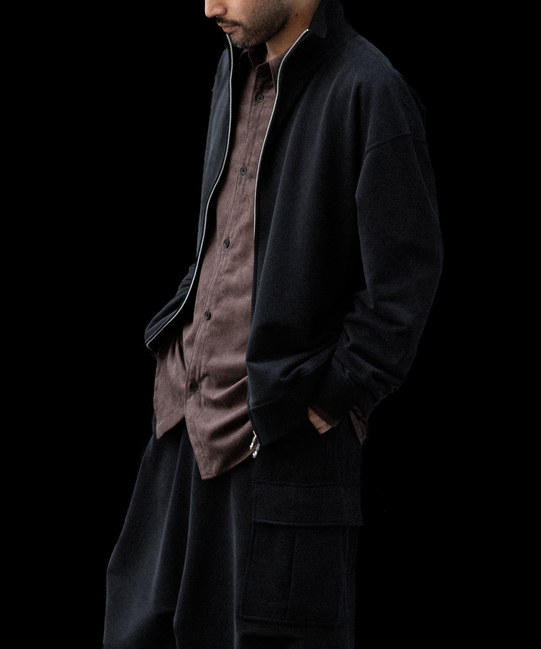 VEIN ヴェインのSYNTHETIC SUEDE LEATHER L/S SHIRT - BROWNの公式通販サイトsession福岡セレクトショップ