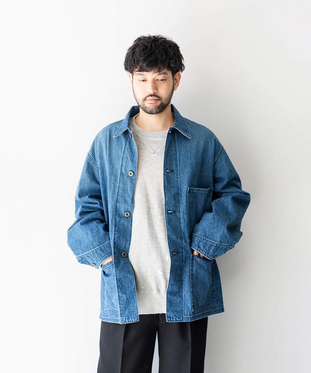 【INTÉRIM】USED,30s USMC UTILITY DUNGAREE JACKET - U.NAVY