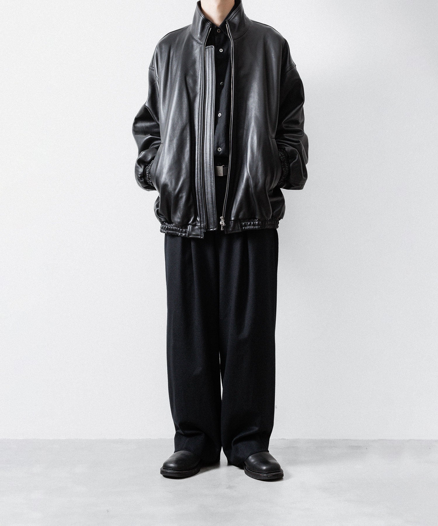 ssstein / シュタイン】W/CA BEAVER EASY WIDE TROUSERS - BLACK