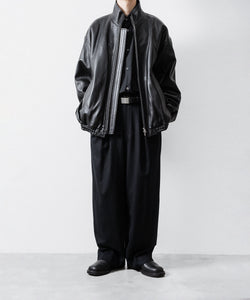 ssstein / シュタイン】W/CA BEAVER EASY WIDE TROUSERS - BLACK