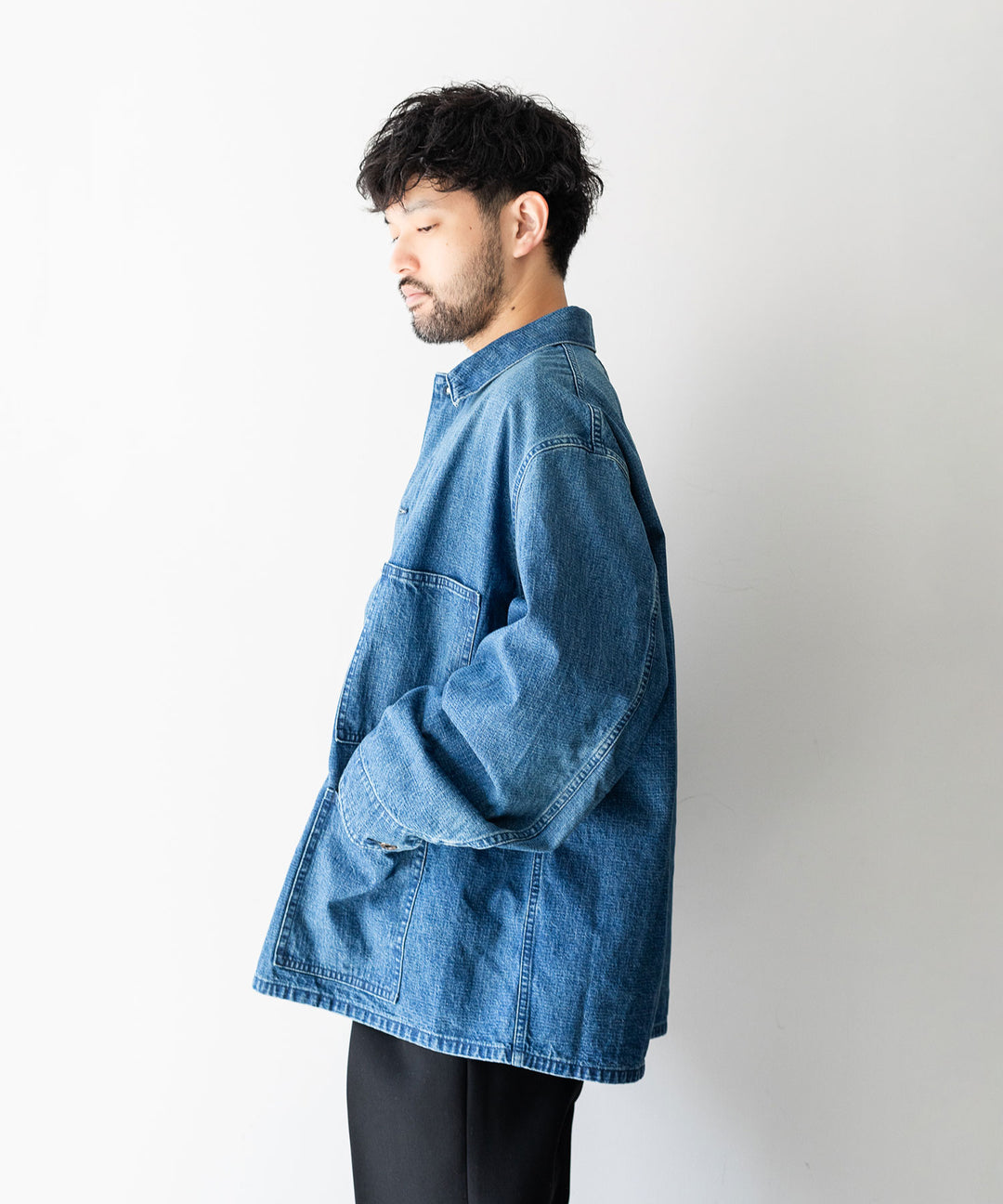 【INTÉRIM】USED,30s USMC UTILITY DUNGAREE JACKET - U.NAVY