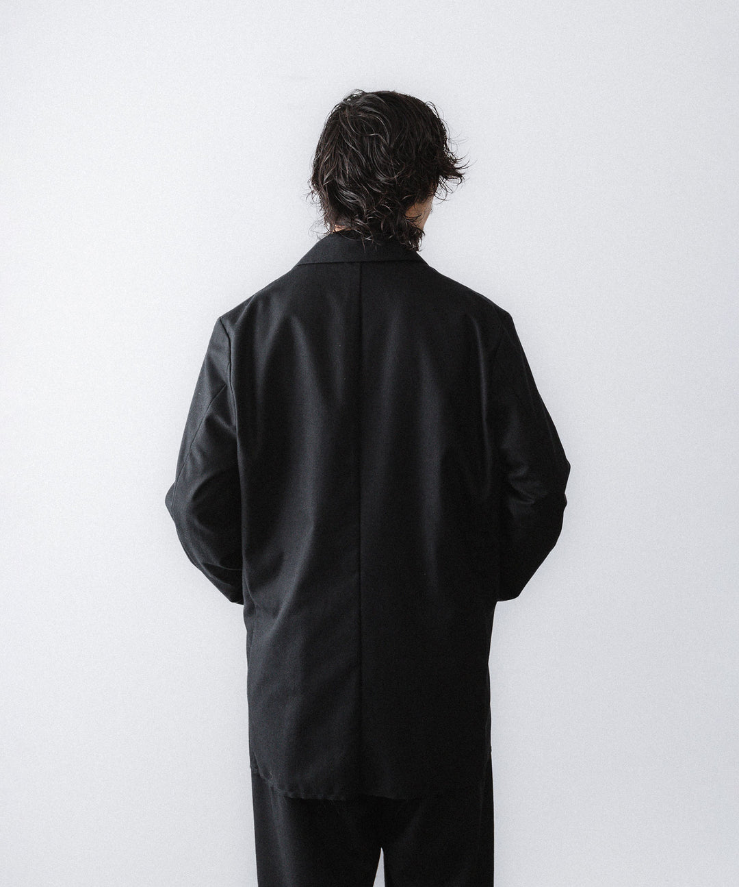 【ANTHEM A】WOOL CASHMERE POPLIN MELTON JACKET - BLACK