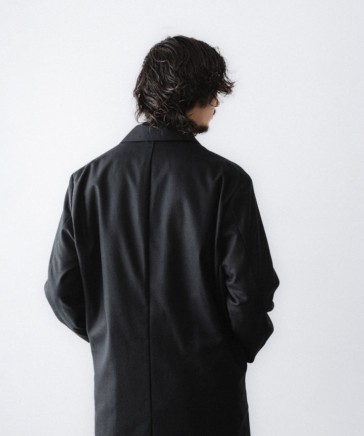 【ANTHEM A】WOOL CASHMERE POPLIN MELTON JACKET - BLACK