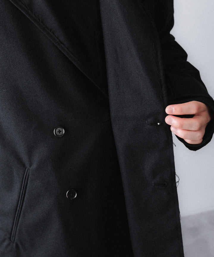 【ANTHEM A】WOOL CASHMERE POPLIN MELTON JACKET - BLACK