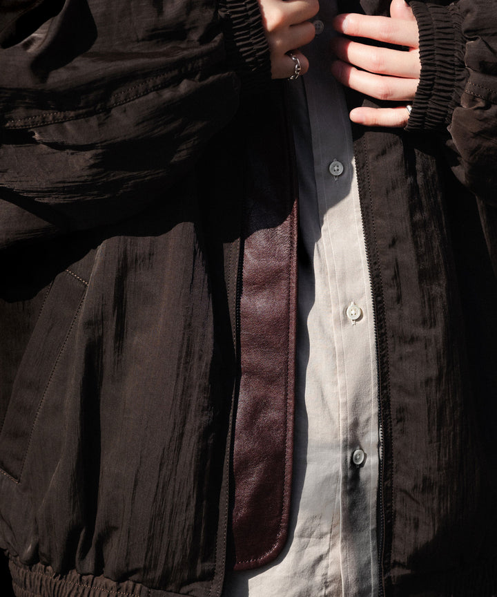 【ssstein】COTTON SILK OVERSIZED PLACKET SHIRT - BEIGE