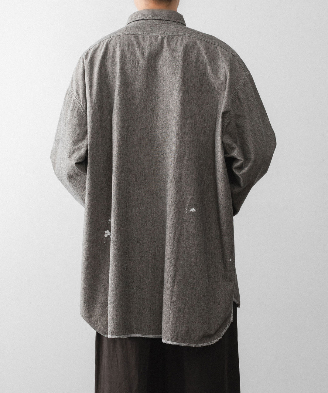 INTÉRIM - インテリムのMILK PAINT VINTAGE WASH BLACK SHUTTLE CHAMBRAY HYPER BIG US NAVY WORK SHIRT TYPE2のGRAY公式通販サイトsession福岡セレクトショップ