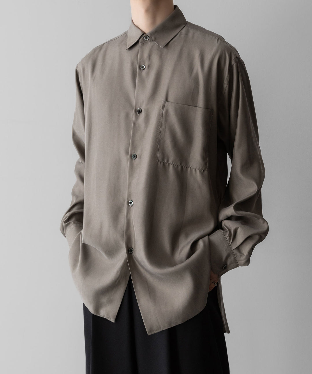 ssstein(シュタイン)のCUPRO TWILL OVERSIZED LS SHIRT - TAUPEの公式通販サイトsession福岡セレクトショップ