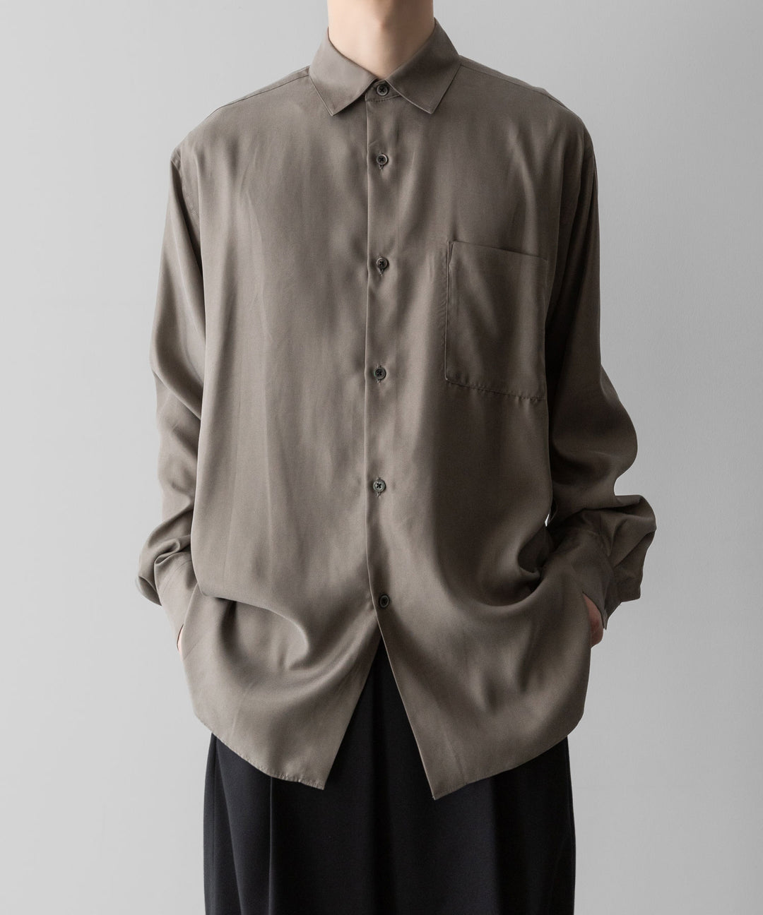 ssstein(シュタイン)のCUPRO TWILL OVERSIZED LS SHIRT - TAUPEの公式通販サイトsession福岡セレクトショップ