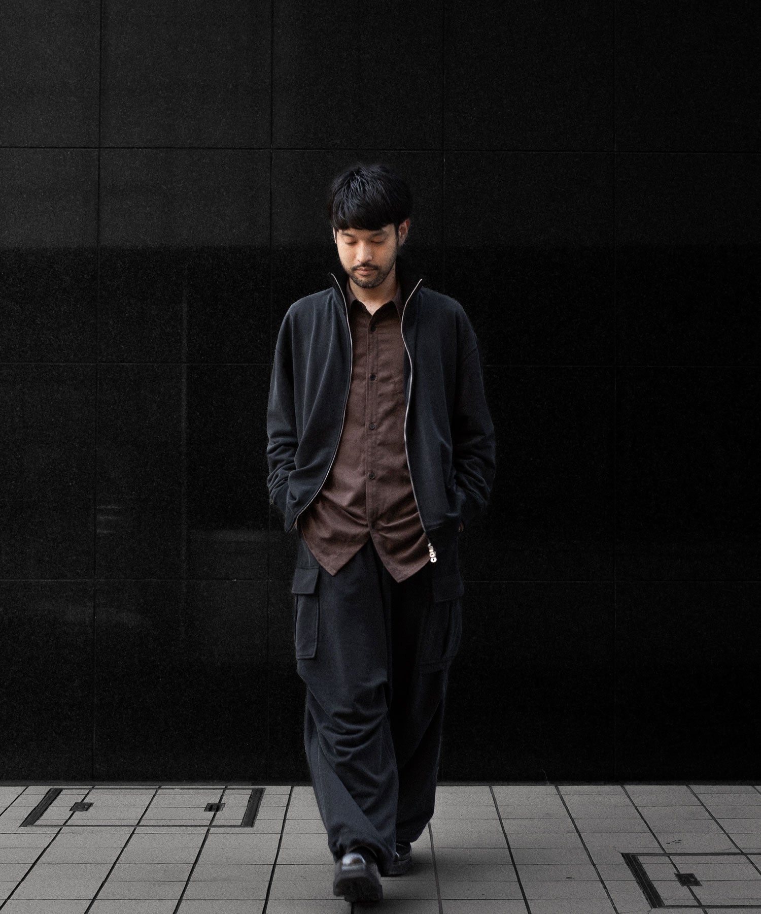 VEIN ヴェインのSYNTHETIC SUEDE LEATHER L/S SHIRT - BROWNの公式通販サイトsession福岡セレクトショップ