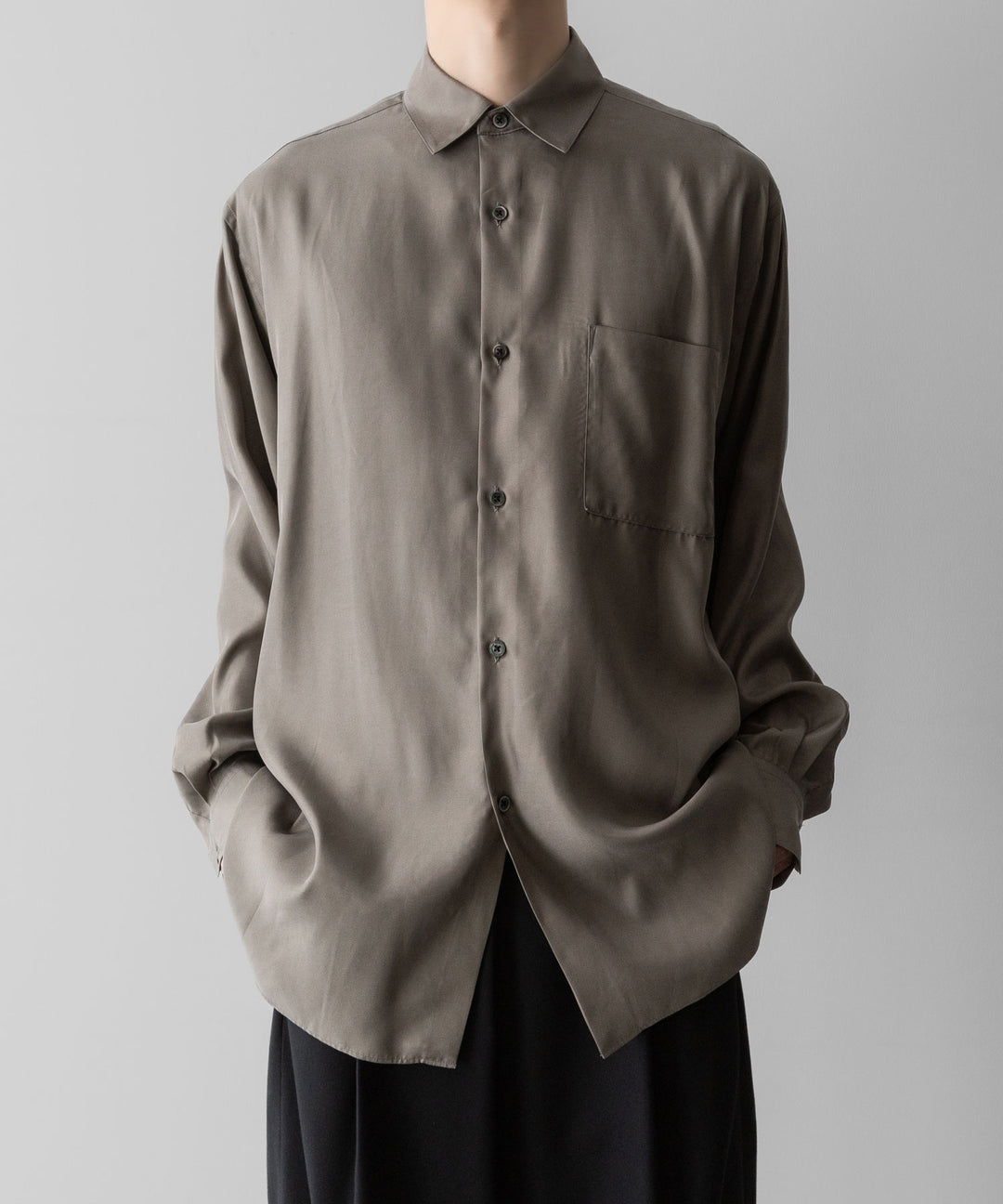 ssstein(シュタイン)のCUPRO TWILL OVERSIZED LS SHIRT - TAUPEの公式通販サイトsession福岡セレクトショップ