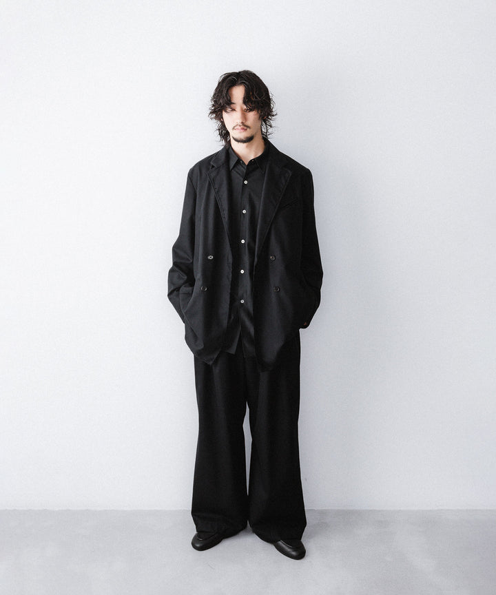 【ANTHEM A】WOOL CASHMERE POPLIN MELTON JACKET - BLACK