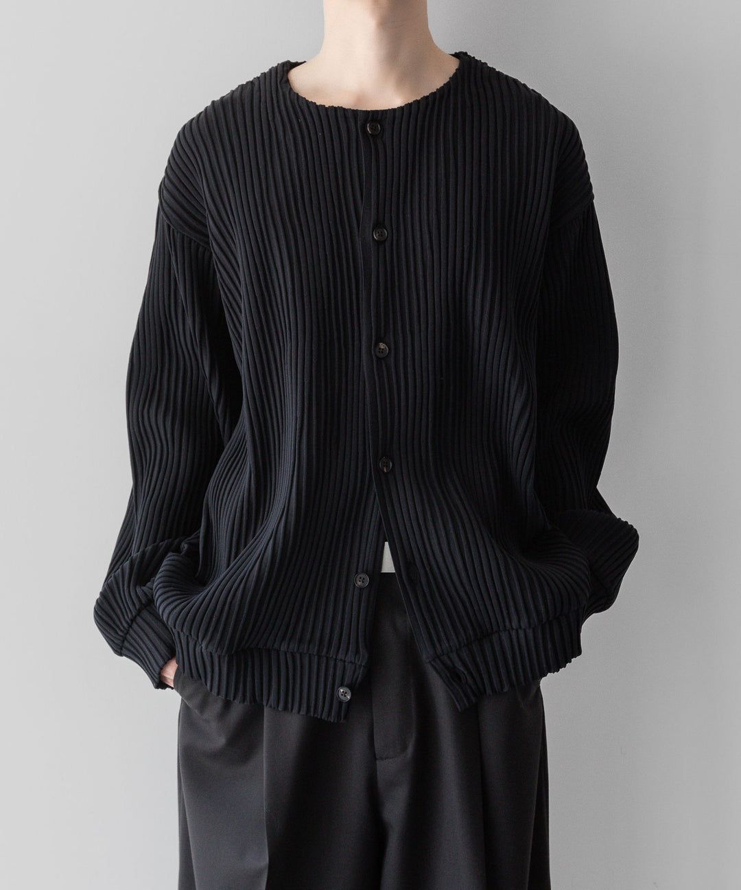 stein(シュタイン)の23AWコレクションOBLIQUE PATTERNED KNIT CARDIGANのBLACK sessionセッション福岡セレクトショップ 公式通販サイト