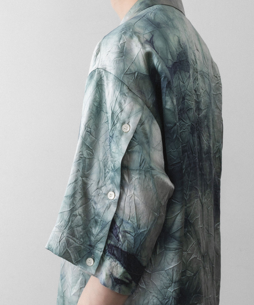 UJOH - ウジョーのSLIT SLEEVE OPEN COLLAR SHIRTのLIGHT GRAY公式通販サイトsession福岡セレクトショップ