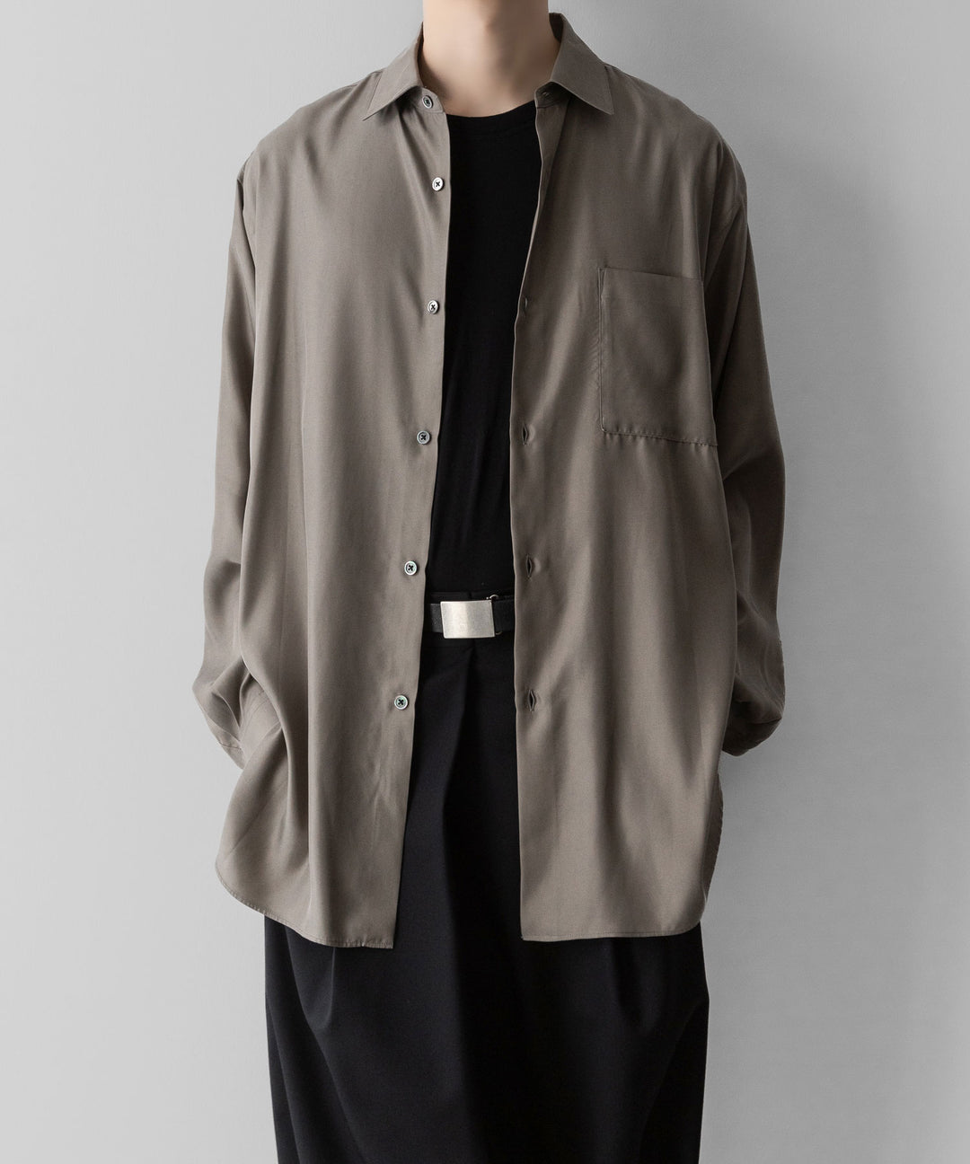 ssstein(シュタイン)のCUPRO TWILL OVERSIZED LS SHIRT - TAUPEの公式通販サイトsession福岡セレクトショップ