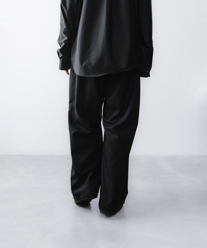 【ANTHEM A】WOOL CASHMERE POPLIN MELTON NO-BRAINER PANTS - BLACK