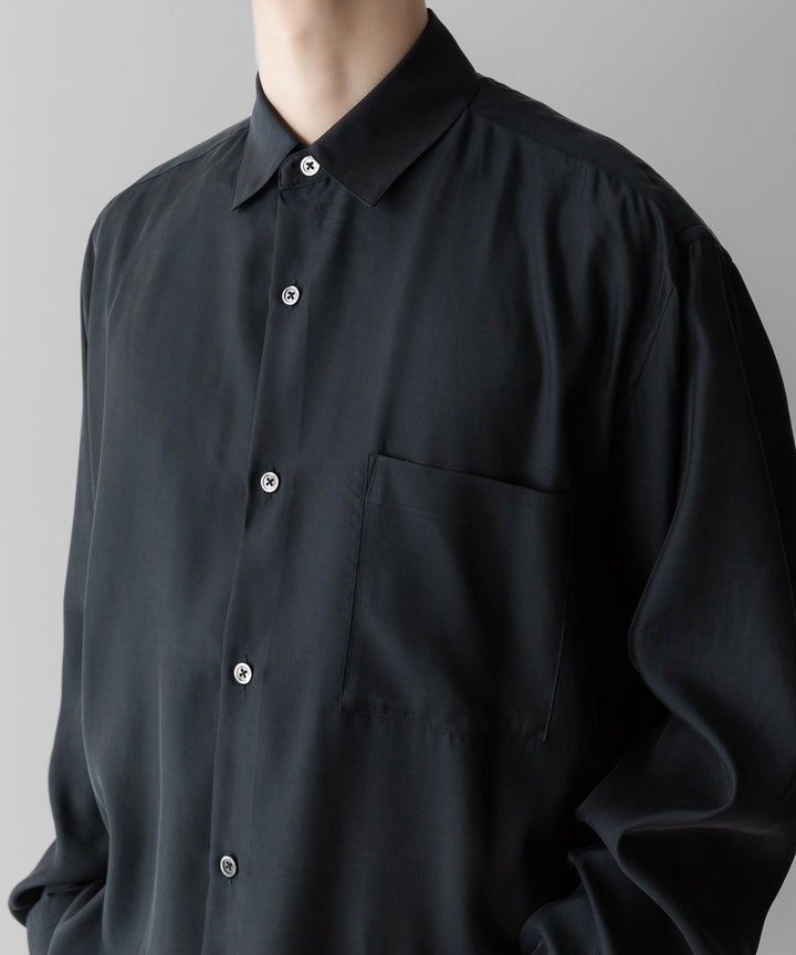 ssstein(シュタイン)のCUPRO TWILL OVERSIZED LS SHIRT - BLACKの公式通販サイトsession福岡セレクトショップ