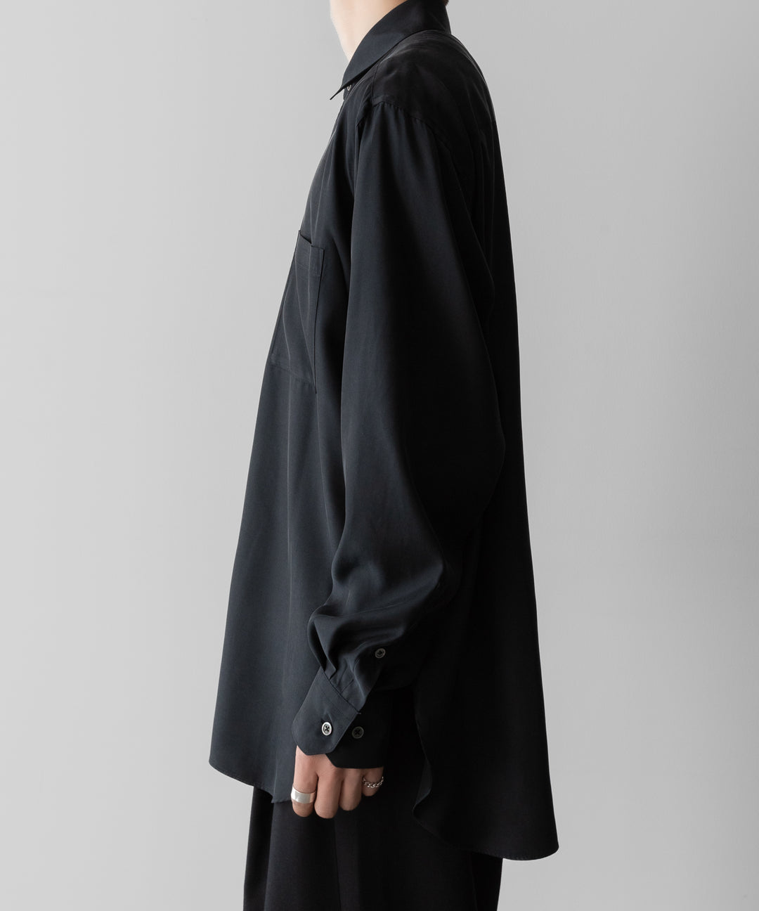 ssstein(シュタイン)のCUPRO TWILL OVERSIZED LS SHIRT - BLACKの公式通販サイトsession福岡セレクトショップ