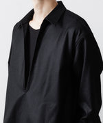 画像をギャラリービューアに読み込む, ssstein(シュタイン)のWOOL FLANNEL OVERSIZED SKIPPER SHIRT - BLACKの公式通販サイトsession福岡セレクトショップ
