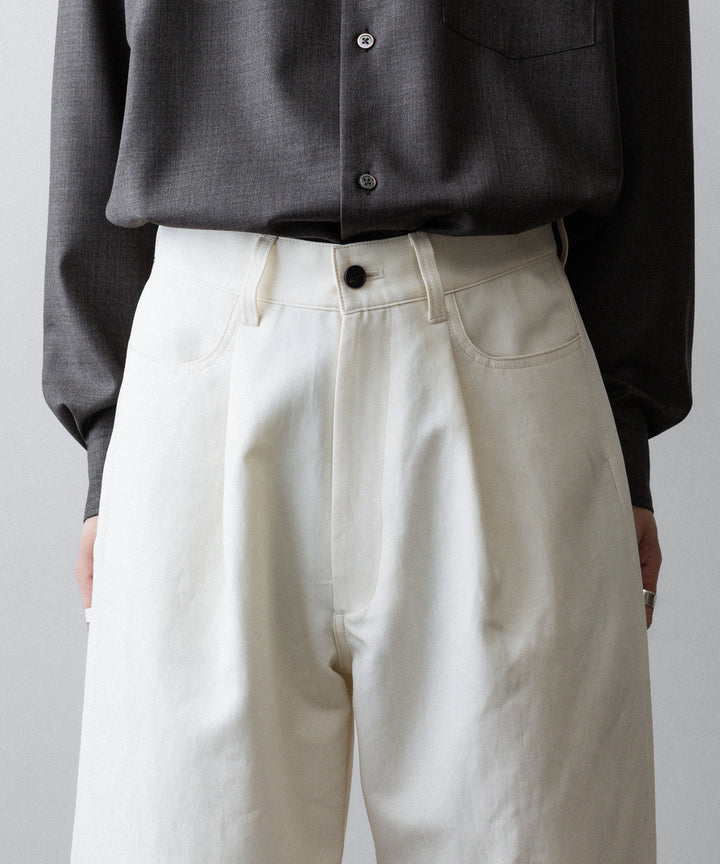 ssstein(シュタイン)のDOUBLE WEAVE COTTON ONE TUCK WIDE PANTS - CREAMの公式通販サイトsession福岡セレクトショップ