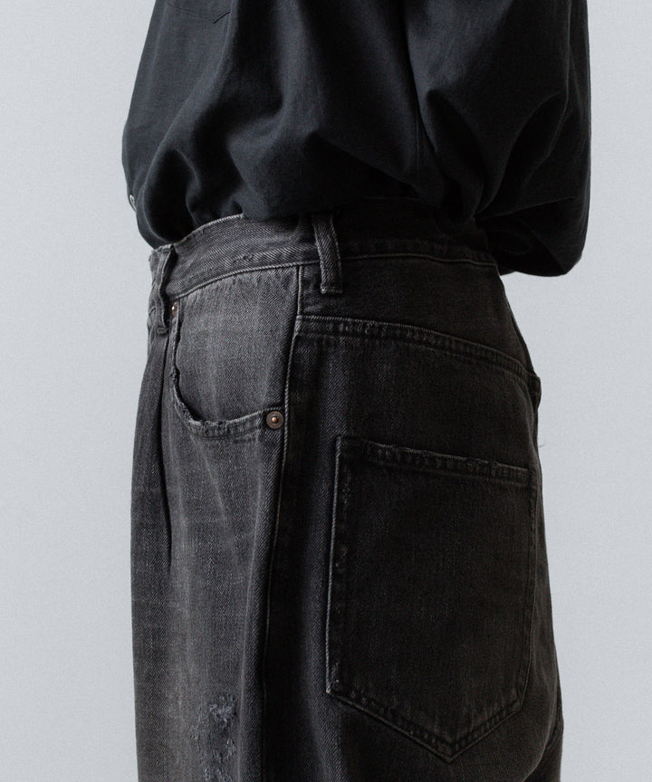 【ssstein】BAGGY DENIM JEANS - BLACK