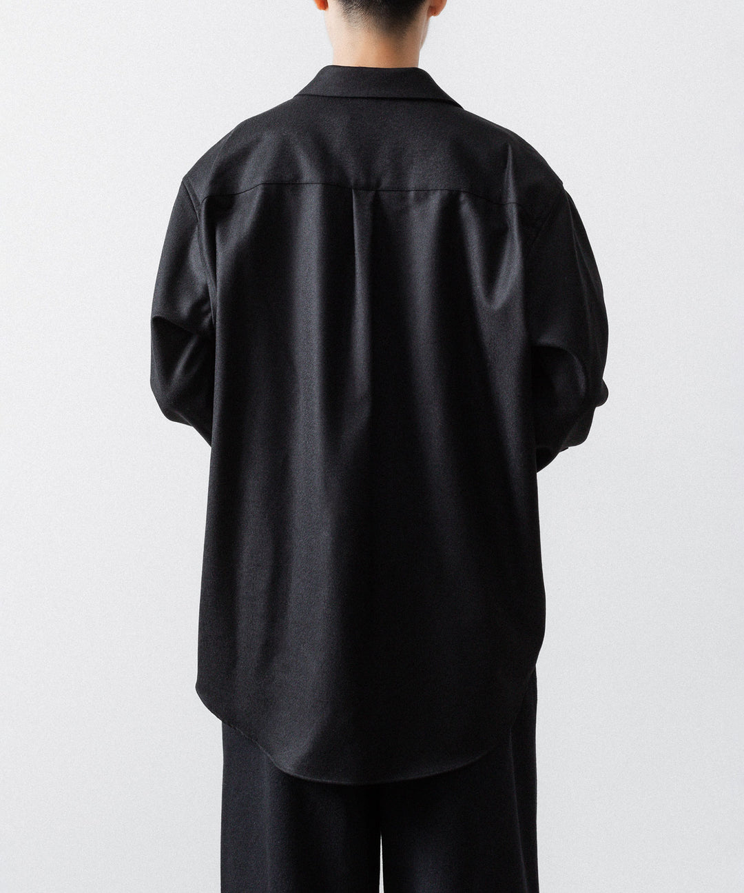 ssstein(シュタイン)のWOOL FLANNEL OVERSIZED SKIPPER SHIRT - BLACKの公式通販サイトsession福岡セレクトショップ