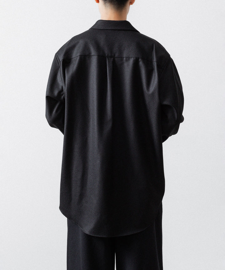 ssstein(シュタイン)のWOOL FLANNEL OVERSIZED SKIPPER SHIRT - BLACKの公式通販サイトsession福岡セレクトショップ