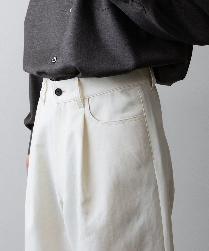 ssstein(シュタイン)のDOUBLE WEAVE COTTON ONE TUCK WIDE PANTS - CREAMの公式通販サイトsession福岡セレクトショップ