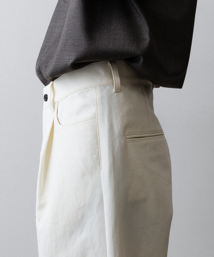 ssstein(シュタイン)のDOUBLE WEAVE COTTON ONE TUCK WIDE PANTS - CREAMの公式通販サイトsession福岡セレクトショップ