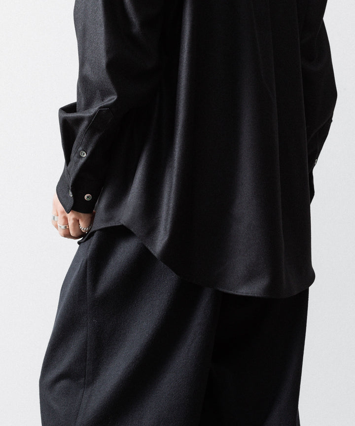 ssstein(シュタイン)のWOOL FLANNEL OVERSIZED SKIPPER SHIRT - BLACKの公式通販サイトsession福岡セレクトショップ