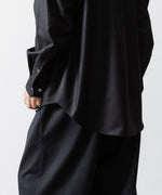 画像をギャラリービューアに読み込む, ssstein(シュタイン)のWOOL FLANNEL OVERSIZED SKIPPER SHIRT - BLACKの公式通販サイトsession福岡セレクトショップ
