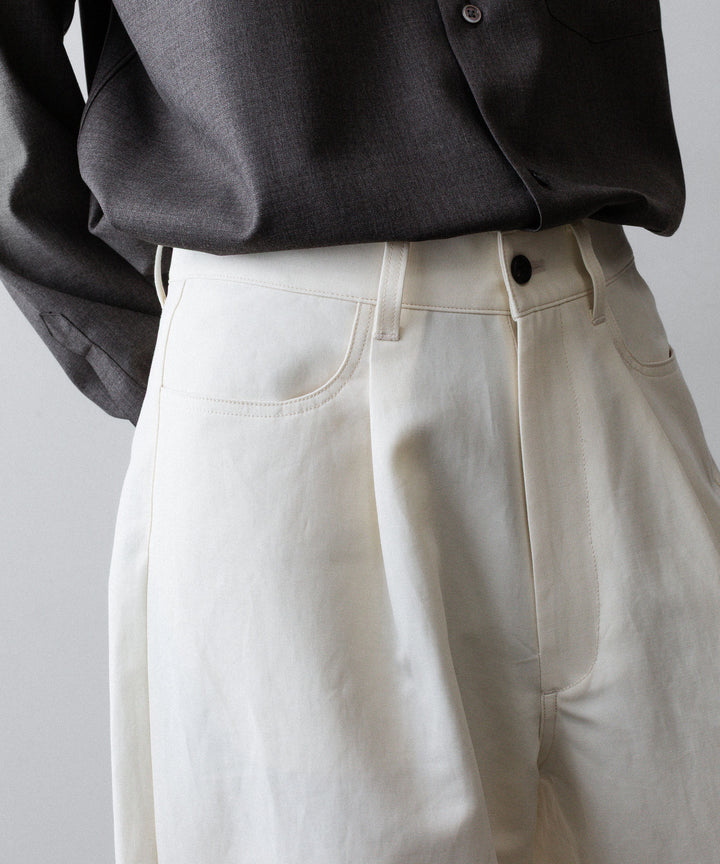 ssstein(シュタイン)のDOUBLE WEAVE COTTON ONE TUCK WIDE PANTS - CREAMの公式通販サイトsession福岡セレクトショップ