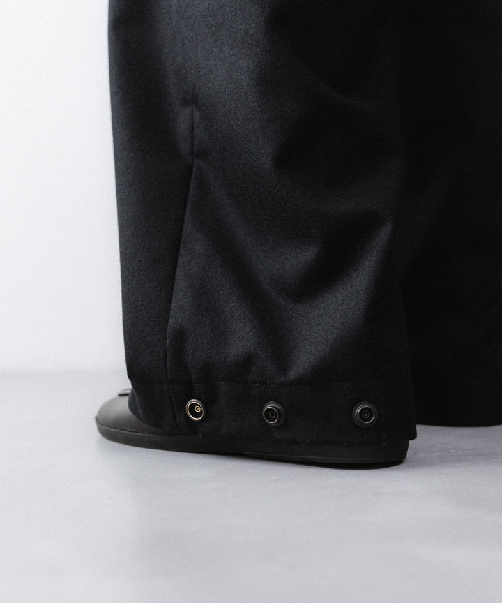 【ANTHEM A】WOOL CASHMERE POPLIN MELTON NO-BRAINER PANTS - BLACK