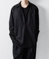 【ssstein】WOOL FLANNEL OVERSIZED SKIPPER SHIRT - BLACK