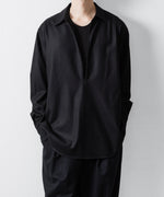 画像をギャラリービューアに読み込む, ssstein(シュタイン)のWOOL FLANNEL OVERSIZED SKIPPER SHIRT - BLACKの公式通販サイトsession福岡セレクトショップ
