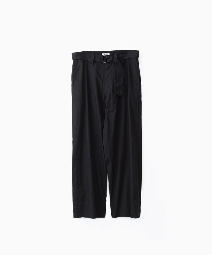 INTÉRIM インテリムのBLACK SURFAR GARMENT DYE BELTED FRENCH ARMY MIL BAGGY TROUSERのBLACK公式通販サイトsession福岡セレクトショップ