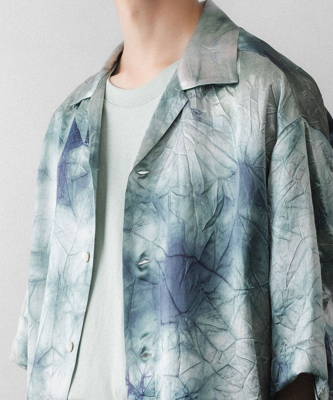 UJOH - ウジョーのSLIT SLEEVE OPEN COLLAR SHIRTのLIGHT GRAY公式通販サイトsession福岡セレクトショップ