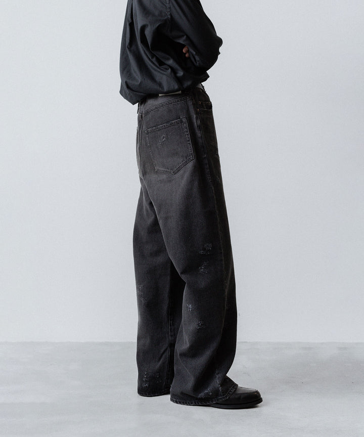 【ssstein】BAGGY DENIM JEANS - BLACK