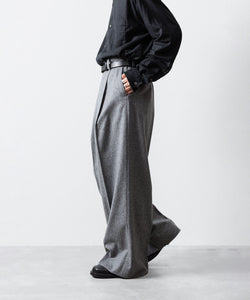 ssstein シュタイン 25AW 日本製 W/CA BEAVER EXTRA WIDE TROUSERS ウールカシミヤビーバー エクストラワイドトラウザーズ ST.1255 M GREY パンツ スラックス ボトムス【中古】【ssstein】 ssstein | シュタイン W/CA BEAVER EASY WIDE TROUSERS(BLACK