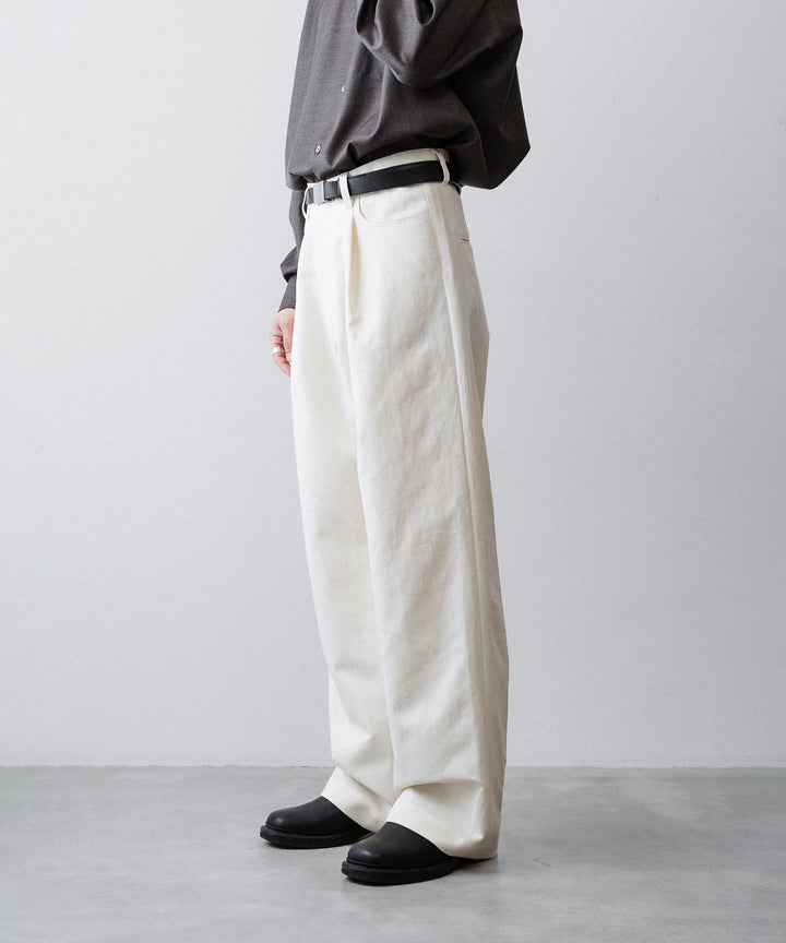 ssstein(シュタイン)のDOUBLE WEAVE COTTON ONE TUCK WIDE PANTS - CREAMの公式通販サイトsession福岡セレクトショップ