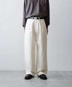 ssstein / シュタイン】DOUBLE WEAVE COTTON ONE TUCK WIDE PANTS