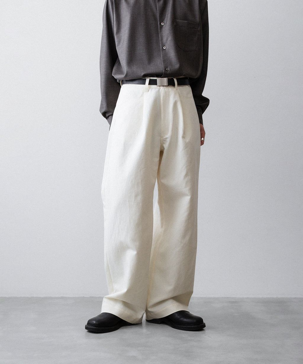 ssstein(シュタイン)のDOUBLE WEAVE COTTON ONE TUCK WIDE PANTS - CREAMの公式通販サイトsession福岡セレクトショップ