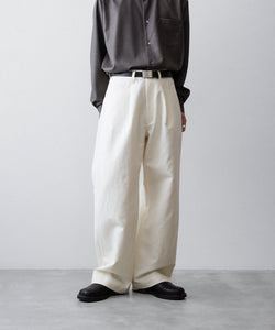ssstein / シュタイン】DOUBLE WEAVE COTTON ONE TUCK WIDE PANTS
