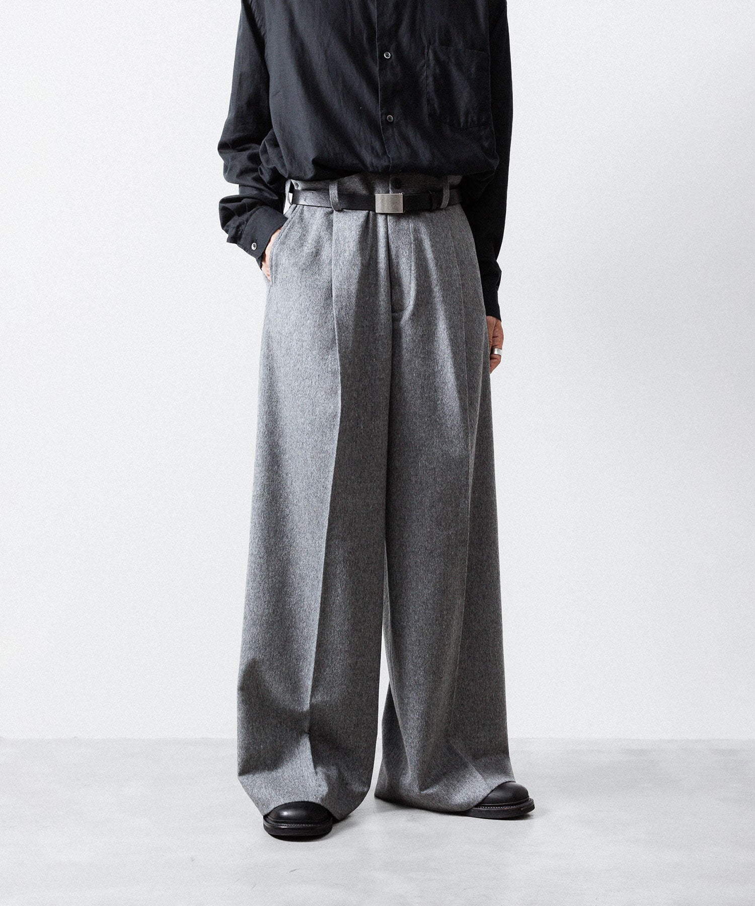 美品 ssstein BEAVER EASY WIDE TROUSERS ssstein / シュタイン】W/CA BEAVER EXTRA WIDE TROUSERS - GREY