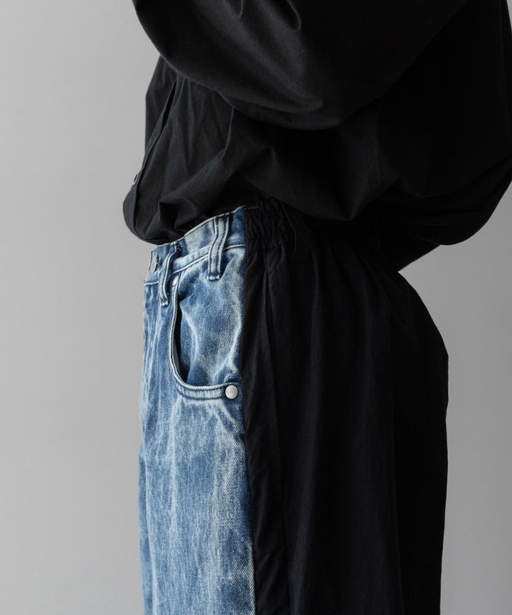 stein(シュタイン)の24SSコレクションNYLON COMBINATION CHEMICAL BLEACHED DENIM JEANSのINDIGO
